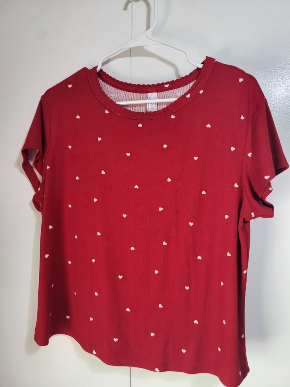 Auden Women's XXL Red with Hearts Pointelle Pajama Set Soft Loungewear Valentine - Picture 3 of 11